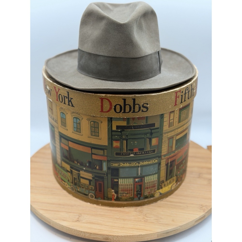 Vintage 1930s Dobbs Fifth Avenue Fedora 2.5"Brim Cavanagh Edge Size 7 Fur Felt